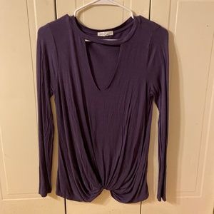 Lowcut purple knotted long-sleeve shirt